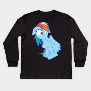 Scared Rainbow Dash Kids Long Sleeve T-Shirt